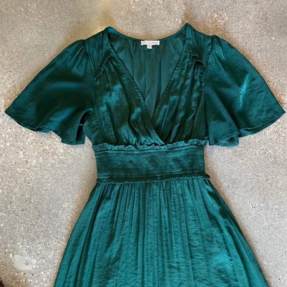 Baltic Born Emerald Green Flutter Sleeve Maxi Dress - Size Small - Picture 5 of 9